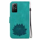For Xiaomi Redmi Note 12S Lotus Embossed Leather Phone Case(Green) - 3