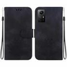 For Xiaomi Redmi Note 12S Lotus Embossed Leather Phone Case(Black) - 1