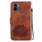 For Xiaomi Redmi A1+ / A2+ Lotus Embossed Leather Phone Case(Brown) - 3