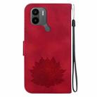 For Xiaomi Redmi A1+ / A2+ Lotus Embossed Leather Phone Case(Red) - 3