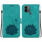 For Xiaomi Redmi A1+ / A2+ Lotus Embossed Leather Phone Case(Green) - 1