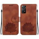 For Xiaomi Redmi Note 12 Pro 4G Lotus Embossed Leather Phone Case(Brown) - 1