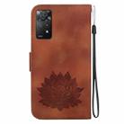 For Xiaomi Redmi Note 12 Pro 4G Lotus Embossed Leather Phone Case(Brown) - 3