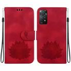 For Xiaomi Redmi Note 12 Pro 4G Lotus Embossed Leather Phone Case(Red) - 1