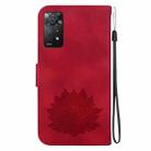 For Xiaomi Redmi Note 12 Pro 4G Lotus Embossed Leather Phone Case(Red) - 3