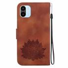 For Xiaomi Redmi A1 / A2 Lotus Embossed Leather Phone Case(Brown) - 3