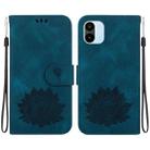 For Xiaomi Redmi A1 / A2 Lotus Embossed Leather Phone Case(Dark Blue) - 1