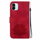 For Xiaomi Redmi A1 / A2 Lotus Embossed Leather Phone Case(Red) - 3