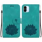 For Xiaomi Redmi A1 / A2 Lotus Embossed Leather Phone Case(Green) - 1