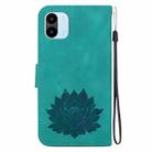 For Xiaomi Redmi A1 / A2 Lotus Embossed Leather Phone Case(Green) - 3