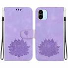For Xiaomi Redmi A1 / A2 Lotus Embossed Leather Phone Case(Purple) - 1