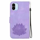 For Xiaomi Redmi A1 / A2 Lotus Embossed Leather Phone Case(Purple) - 3
