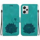 For Xiaomi Redmi Note 12 Pro+ Lotus Embossed Leather Phone Case(Green) - 1