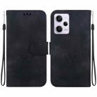 For Xiaomi Redmi Note 12 Pro Speed Lotus Embossed Leather Phone Case(Black) - 1