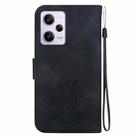 For Xiaomi Redmi Note 12 Pro Speed Lotus Embossed Leather Phone Case(Black) - 3