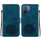 For Xiaomi Redmi 12C / 11A Lotus Embossed Leather Phone Case(Dark Blue) - 1