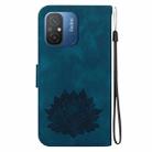 For Xiaomi Redmi 12C / 11A Lotus Embossed Leather Phone Case(Dark Blue) - 3