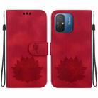 For Xiaomi Redmi 12C / 11A Lotus Embossed Leather Phone Case(Red) - 1