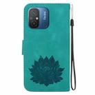 For Xiaomi Redmi 12C / 11A Lotus Embossed Leather Phone Case(Green) - 3
