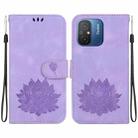 For Xiaomi Redmi 12C / 11A Lotus Embossed Leather Phone Case(Purple) - 1