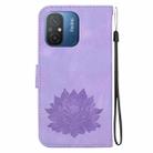 For Xiaomi Redmi 12C / 11A Lotus Embossed Leather Phone Case(Purple) - 3