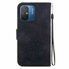 For Xiaomi Redmi 12C / 11A Lotus Embossed Leather Phone Case(Black) - 3