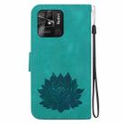 For Xiaomi Redmi 10C / Redmi 10 India Lotus Embossed Leather Phone Case(Green) - 3