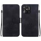 For Xiaomi Redmi 10 Power India Lotus Embossed Leather Phone Case(Black) - 1