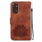 For Xiaomi Redmi Note 11 Global / Note 11S Lotus Embossed Leather Phone Case(Brown) - 3