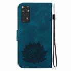 For Xiaomi Redmi Note 11 Global / Note 11S Lotus Embossed Leather Phone Case(Dark Blue) - 3