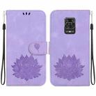 For Xiaomi Redmi Note 9 Pro / Note 9S Lotus Embossed Leather Phone Case(Purple) - 1