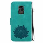 For Xiaomi Redmi Note 9 Pro Max Lotus Embossed Leather Phone Case(Green) - 3