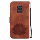 For Xiaomi Redmi Note 10 Lite Lotus Embossed Leather Phone Case(Brown) - 3