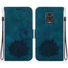 For Xiaomi Redmi Note 10 Lite Lotus Embossed Leather Phone Case(Dark Blue) - 1