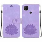 For Xiaomi Redmi 9C / 9 Activ Lotus Embossed Leather Phone Case(Purple) - 1