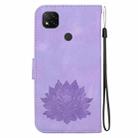 For Xiaomi Redmi 9C / 9 Activ Lotus Embossed Leather Phone Case(Purple) - 3