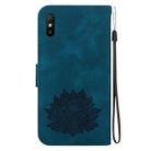 For Xiaomi Redmi 9A / 9i Sport / 9A Sport Lotus Embossed Leather Phone Case(Dark Blue) - 3