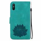 For Xiaomi Redmi 9A / 9i Sport / 9A Sport Lotus Embossed Leather Phone Case(Green) - 3