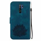 For Xiaomi Redmi 9 / 9 Prime Lotus Embossed Leather Phone Case(Dark Blue) - 3