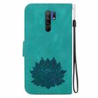 For Xiaomi Redmi 9 / 9 Prime Lotus Embossed Leather Phone Case(Green) - 3