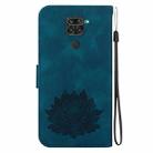 For Xiaomi Redmi Note 9 / Redmi 10X 4G Lotus Embossed Leather Phone Case(Dark Blue) - 3