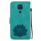 For Xiaomi Redmi Note 9 / Redmi 10X 4G Lotus Embossed Leather Phone Case(Green) - 3