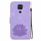For Xiaomi Redmi Note 9 / Redmi 10X 4G Lotus Embossed Leather Phone Case(Purple) - 3