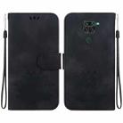 For Xiaomi Redmi Note 9 / Redmi 10X 4G Lotus Embossed Leather Phone Case(Black) - 1