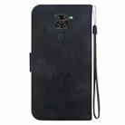 For Xiaomi Redmi Note 9 / Redmi 10X 4G Lotus Embossed Leather Phone Case(Black) - 3