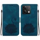 For Xiaomi Redmi Note 13 5G Lotus Embossed Leather Phone Case(Dark Blue) - 1