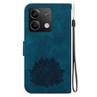 For Xiaomi Redmi Note 13 5G Lotus Embossed Leather Phone Case(Dark Blue) - 3