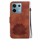 For Xiaomi Redmi Note 13 Pro 5G Lotus Embossed Leather Phone Case(Brown) - 3