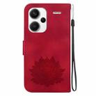 For Xiaomi Redmi Note 13 Pro+ 5G Lotus Embossed Leather Phone Case(Red) - 3