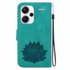 For Xiaomi Redmi Note 13 Pro+ 5G Lotus Embossed Leather Phone Case(Green) - 3